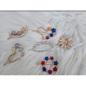 12 Pcs - Rhinestone Flower hair clip Bobby pin hair clip Bling Crystal Love Pins